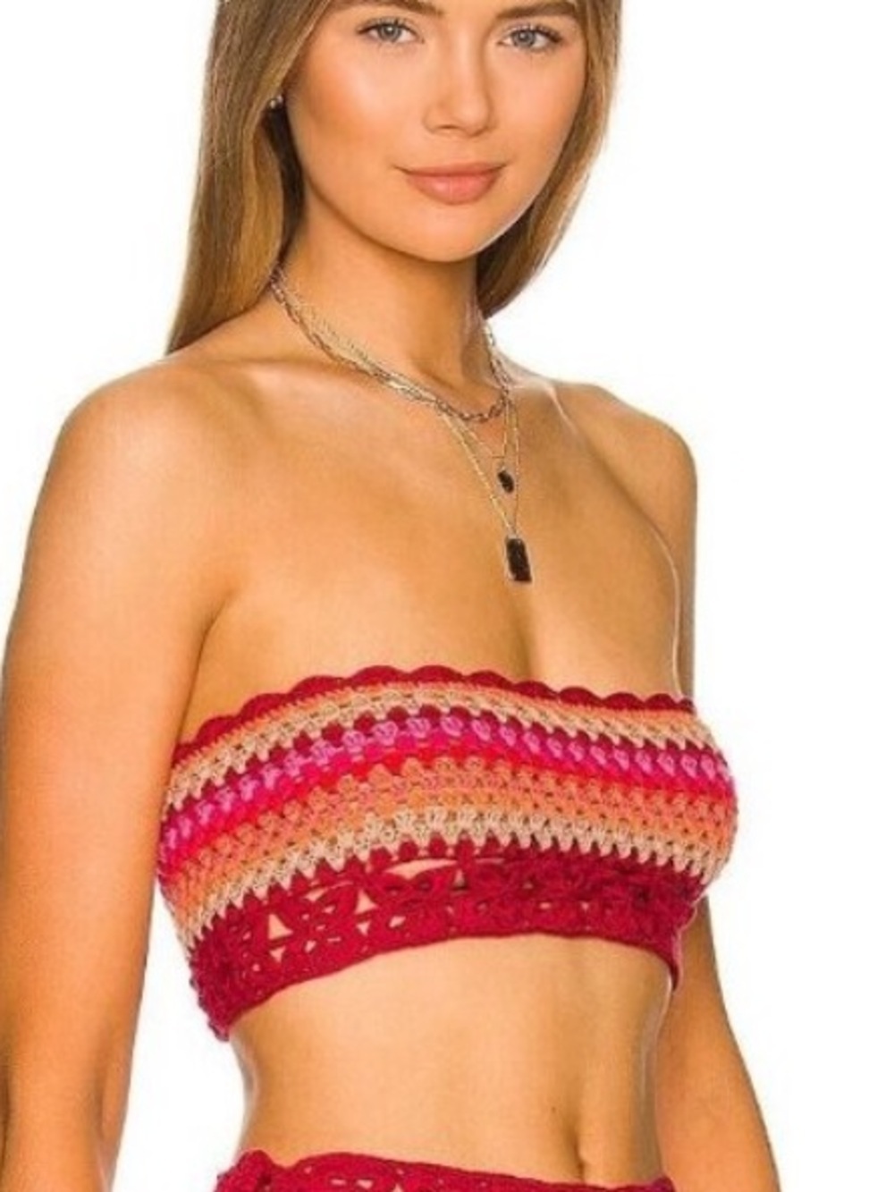 NWT Lovers and Friends Over The Rainbow Crochet Knit Crop Top M